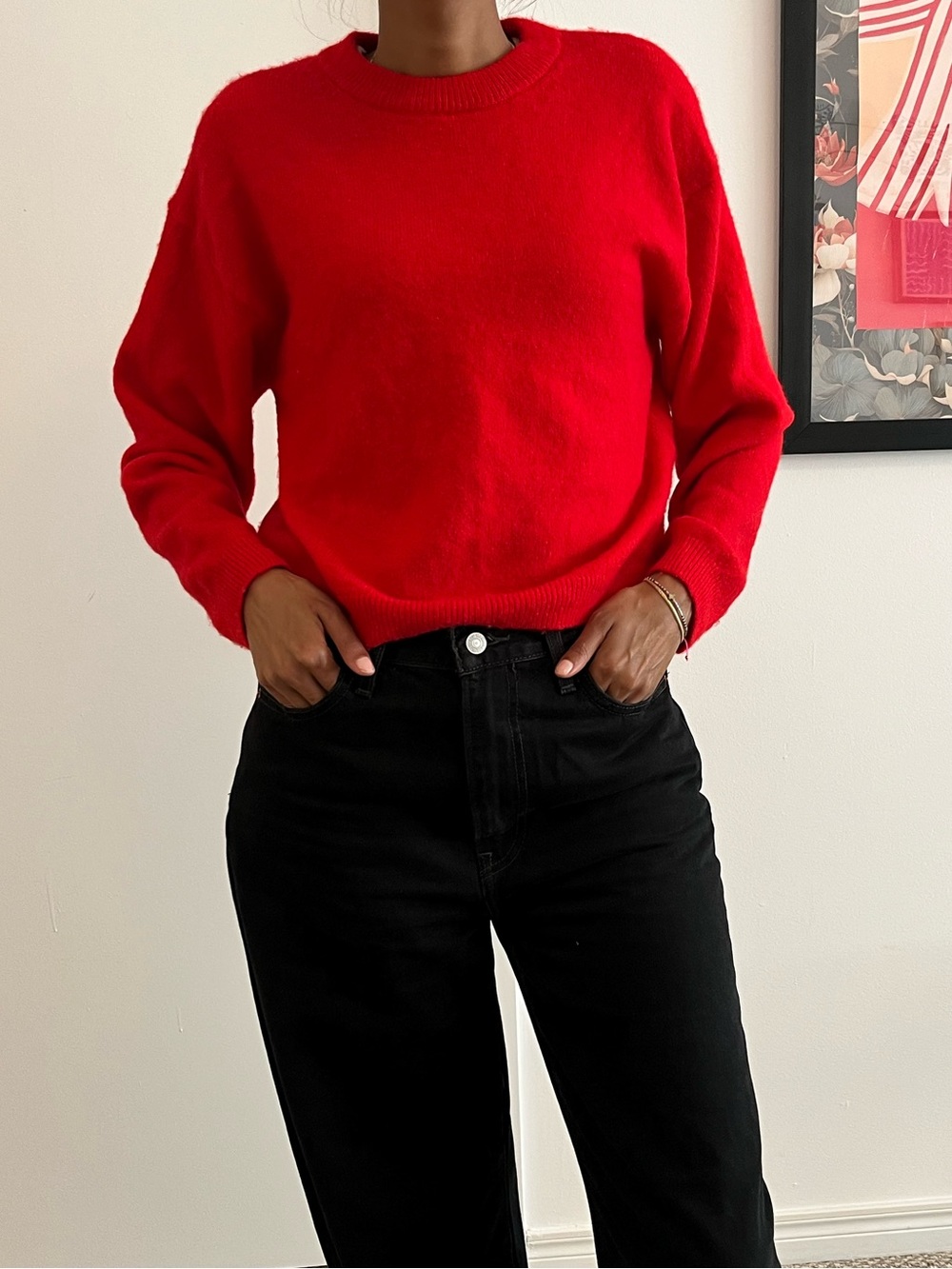 H&M Red Crewneck Sweater XS